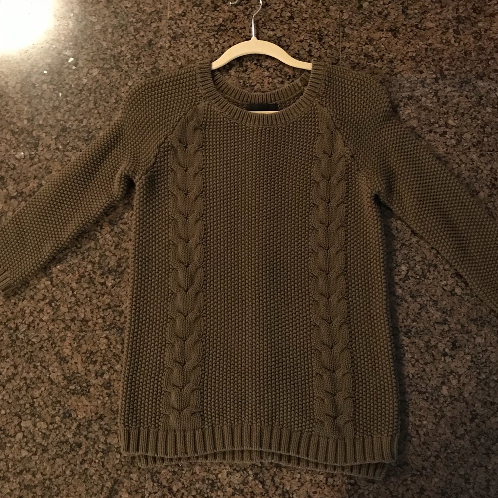 Cynthia Rowley green cable-knit sweater top - Picture 4 of 5